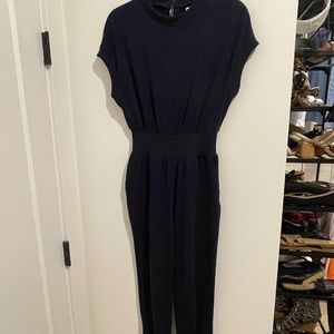Navy Blue Short Sleeve Romper